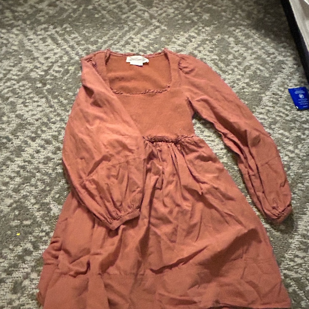 Anthropologie Erin Fetherston Babydoll Summer Dress Terracotta Scandi Girl Boho - Picture 6 of 9
